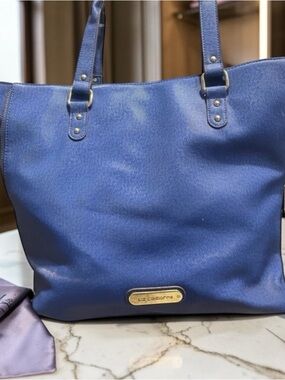 Liz Claiborne large Royal Blue Shoulder Bag with Textured Leather luxury tote​​​